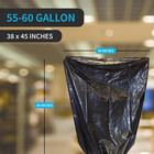 Industrial Grade 50 Count Black Trash Bags  55-60 Gallon  2 0 Mil  36 X 58  Extr