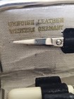 Vintage Small Manicure Set Roses  Leather Case Complete Made In West-germany