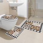 4 Pcs Bathroom Set With Shower Curtain And Rugs 72wx72h Inch Beach Sweet Love Fa
