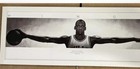 New White Framed Acrylic Textured Michael Jordan Wings Poster Size 24   x65    Print