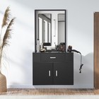 Wall Mount Salon Barber Station Beauty Styling Cabinet drawer with Mirror