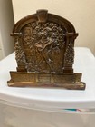 H  L  Judd Antique Ornate Bookrack Bookends - Lute Player -  9725 - Brass