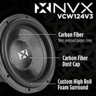 Nvx Vcw124 Vc-series 2000w 12  Dual 4-ohm Car Audio Subwoofer Without Grille