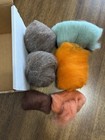 Needle Felting Pumpkin Kit W  Foam Pad  Felting Needles   Assorted Wool Roving