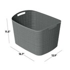 Jute Extra Large Durable Resin Organization And Storage Basket Bin  Grey