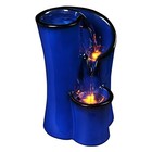 Indoor Water Fountain Imitation Ceramics Appearance Tabletop Relaxation Blue