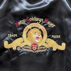 Vtg Studio Store Mgm Satin Bomber Jacket Men s Size Large Black Embroidered Back