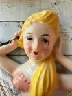 Vintage Mermaid With 2 Sea Horses On A Chain Wall Plaque  1950   s 1960   s     