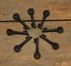 100 Primitive 1-1 2  Blackened Keyhole Metal Keys - Craft Supplies