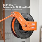Vevor Retractable Air Hose Reel 1 2  in X 50 Ft Hybrid Air Hose Reel Max 300 Psi