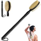 Long Handle Back Scrubber - Dual-sided Bath Brush For Wet   Dry Exfoliation  Adj