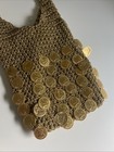 Vintage Gold Coin Metallic Purse Evening Bag Shoulder 5x7 Gypsy Fancy Eclectic