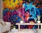3d Einstein Wall Painting Graffiti Self-adhesive Removable Wallpaper Murals