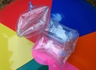 1 Pr  Crystal Clear Vinyl Inflatable Water Wing Arm Bands Sph Beach Ball Valves
