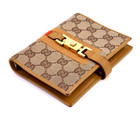 Gucci-jackie Day Planner Cover Sherry Agenda 2067 Gg Canvas Beige Authentic 708