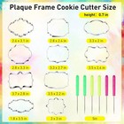 10pcs Plaque Frame Cookie Cutter Stainless Steel Biscuit Cutter Fondant Cake