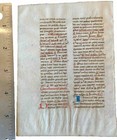 Rare Illuminated Medieval Breviary Book Hours Manuscript Vellum Leaf Circa 1450