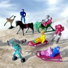 Barclay Lead Figures 14 Winter Lot Skiers Skaters Sleding Carriage 1930 s - 40 s
