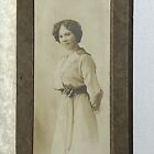 Antique Folder Gelatin Silver Photograph Beautiful Demure Young Woman Chicago Il