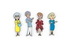 The Golden Girls 4-piece Enamel Pin Set   Rose   Blanche   Sophia   Dorothy  