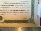 C1890 Vintage Stock Bond Certificate Helena Montana Electric Railway Scripophily