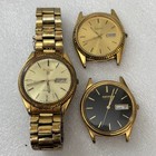 Untested Vintage Watch Lot - Seiko   Pulsar Quartz Gold Tone Men   s