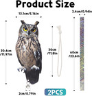 2-pack Reflective Hanging Owl Decoys     Garden Bird Repellent With Tape For Windo