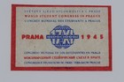 Czechoslovakia 1945 World Student Congress Prague Ius Label