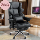 Massage Office Chair With Foot Rest  Ergonomic Executive Heated Office Chair Wit