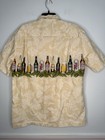 Aloha Republic Mens Large Hawaiian Shirt Made In Hawaii Vintage Beer Cans Bottle