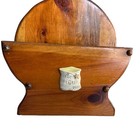 Vintage Wooden Paper Plate Holder Farm House Country Cottage Decor Multipurpose