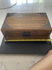 Vintage Simple Wooden Hinged Jewelry trinket Box