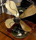 Antique 1927 Ge Whiz Desk Fan W brass Blades   Steel Cage-single Speed - Working