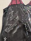 Great Gk Elite Gymnastics Dance Leotard Cl Large Maroon Mystique Black Defect