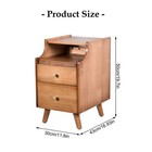 New Nightstand Wood Bedside Table 2 Drawers End Side Table For Bedroom