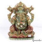 10  Natural Handmade Aventurine  indian Jade  Ganesha Sculpture Carving Figurine