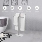 Free Standing Towel Rack - Brushed Nickel Finish With Marble Base