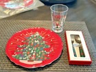 Pottery Barn Nutcracker Christmas Plate Candy Cane  Utensil Cup Holiday Set 12 -