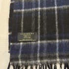 Club Room 100  Cashmere Scarf Deep Blue Plaid Checkered  Fringe  Warm  Casual