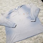 Rasco Fr Shirt Mens 5xl Blue Pockets Henley Long Sleeve Fire Resistant Welding