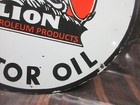 Porcelain Lion Motor Oil Enamel Metal Sign Plate Size 30  Inch Round
