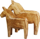 Set Of 2 Neutral Painting Dala Horse - Swedish Statue -