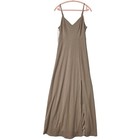 Birdy Grey Jay Crepe Gown Taupe V Neck Side Slit Lined Size Xl Wedding Prom