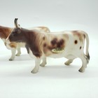 2 Vintage Lefton Ayrshire Cattle Cow Heifer Farm Animal Figurine Collectibles