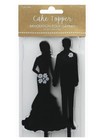 Wedding Cake Topper Bride   Groom Silhouette Cake Black Topper 7 Inches New