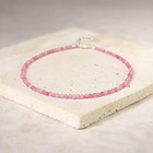 Minimalist Pink Tourmaline Anklet Tiny Healing Crystal Beaded Anklet For Women