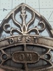 Antique Vintage  Trivet  best On Earth  Cast Iron Ornate Sad Iron Original Cond 