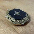 Max Factor Makeup Compact Vintage Hollywood California Gold And Red Collectible