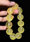 Hongshan Culture Yellow Crystal Original Stone Amulet Bracelet Chain Bracelet