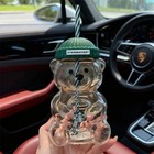 New Starbucks Barista 2025 Green Hat Bear 20oz Glass Cold Tumbler Straw Cup Xmas
